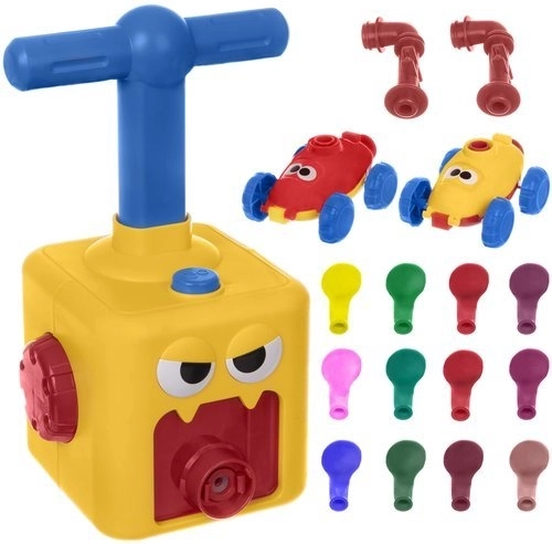 Ballonpumpe mit luftbetriebenen Autos – 15-teiliges Set