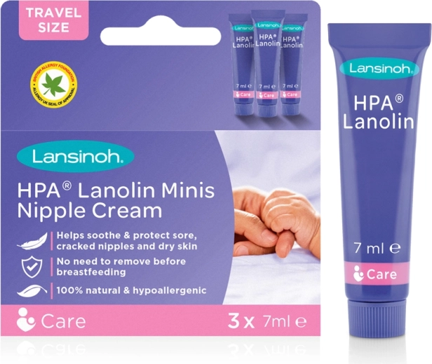 Lansinoh HPA Lanolin Brustwarzencreme Minis 3×7 ml