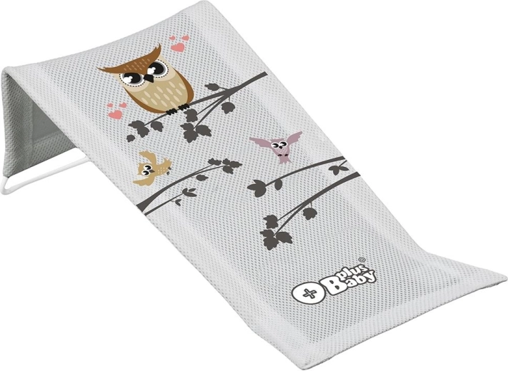 Stoff-Liegesitz für Babywanne Kluge Eule, grau