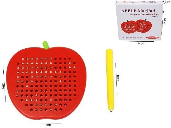 Magnettafel in Apfelform mit Magnetkugeln 4 cm