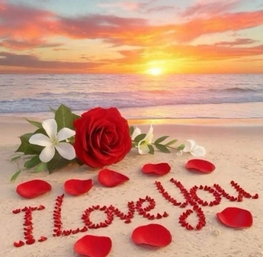 Diamant-Mosaik Strand I Love You