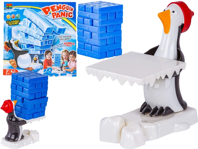Geschicklichkeitsspiel: Turm bauen mit Pinguin