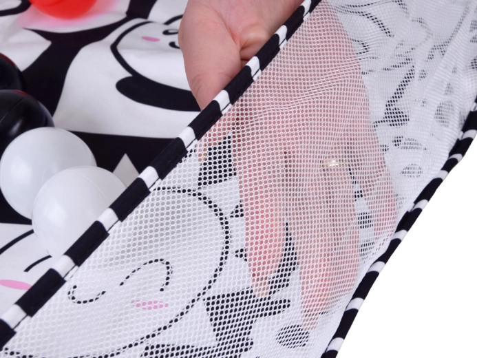 Spielbereich mit Netzseiten und Ball-Set