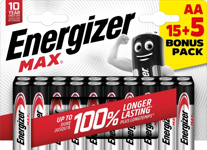 Energizer Max AA Alkalibatterien 20 Stk