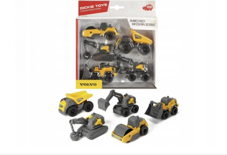 Bauset DICKIE Construction – Mix aus 5 kleinen VOLVO-Fahrzeugen