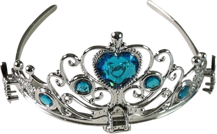 Silberne Tiara mit blauen Steinen