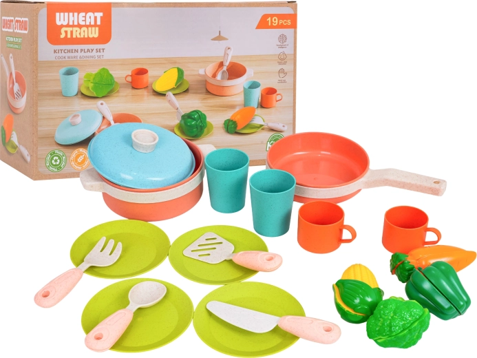Ökologisches Kinderkochgeschirr-Set mit Zubehör
