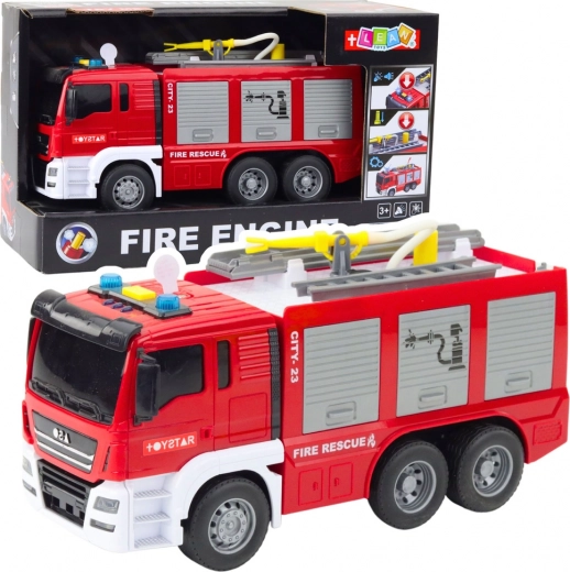 Feuerwehrauto mit Antrieb, Wasserfunktion, Lichtern und Geräuschen