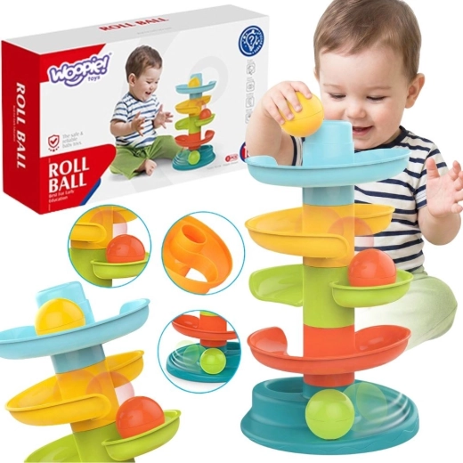 Woopie Baby Kugelbahn mit Spiralturm und 3 Bällen