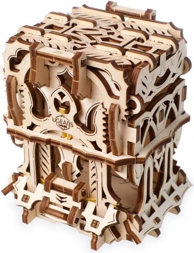 UGEARS mechanische Kartenbox aus Holz – 3D‑Puzzle