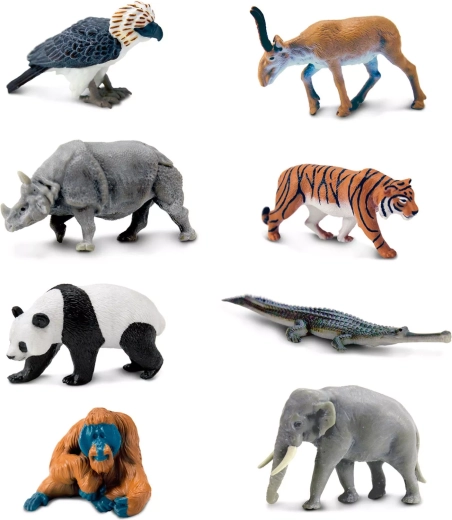 8 detailreiche Tiere aus Asien in einer Packung
