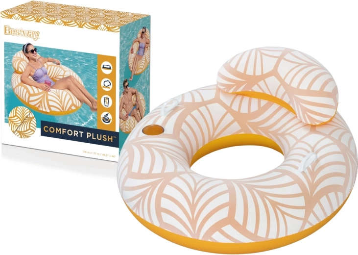 Aufblasbarer Schwimmring mit Rückenlehne 118 cm – orange Comfort Plush