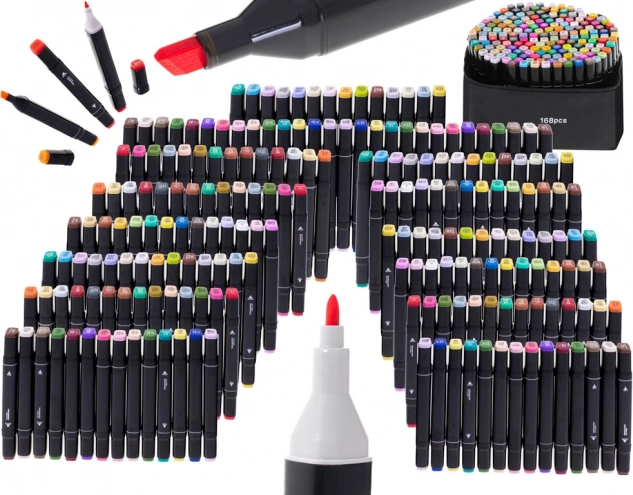 Doppelseitige Marker im Etui – 168 Stück