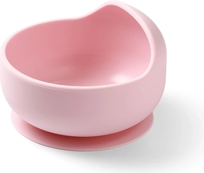 BabyOno Silikonschüssel mit Saugnapf, rosa, 6m+