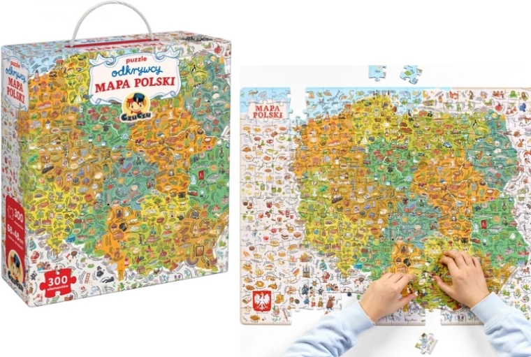 CzuCzu Entdecker-Puzzle Karte von Polen, 300 Teile