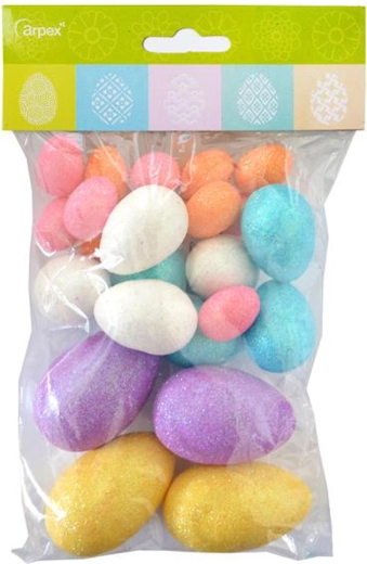 Brokats Deko-Eier – Set mit 24 Stück, Mix aus Größen