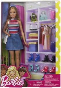 Barbie-Puppe mit Kleiderschrank und Accessoires