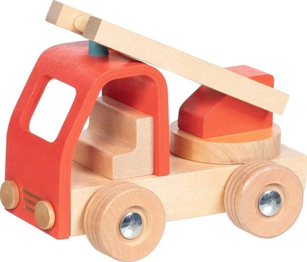 Holz-Feuerwehrauto mit Leiter