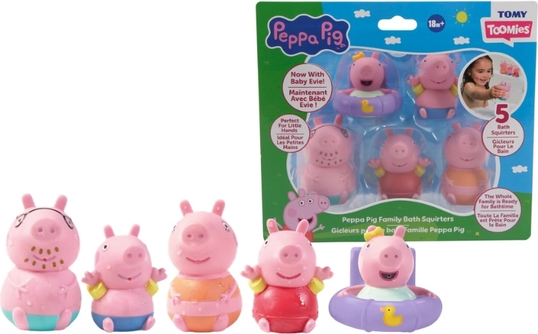 TOMY Peppa Pig Spritz-Badespielzeug, 5 Stk.