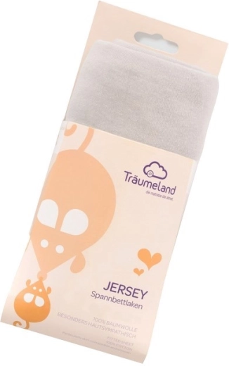 Träumeland Spannbettlaken Jersey 40 × 90 cm hellgrau