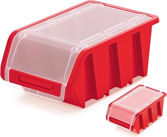 Kunststoff-Aufbewahrungsbox mit Deckel TRUCK PLUS 49 × 29,8 × 21 cm, rot