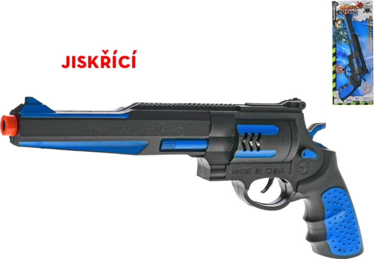 Kinder-Schwungradpistole 35 cm mit Funkeneffekt