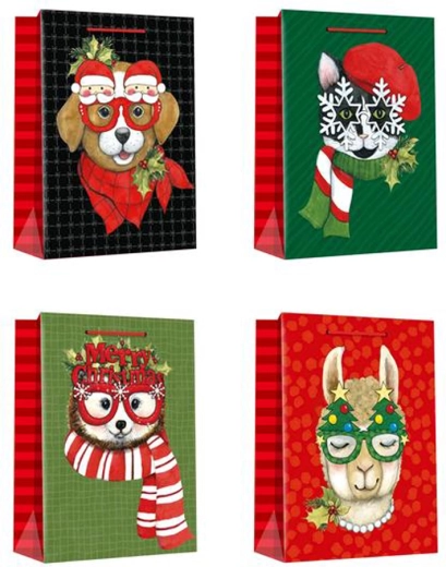 Weihnachts-Geschenktasche 32 × 26 × 10 cm – Motiv-Mix