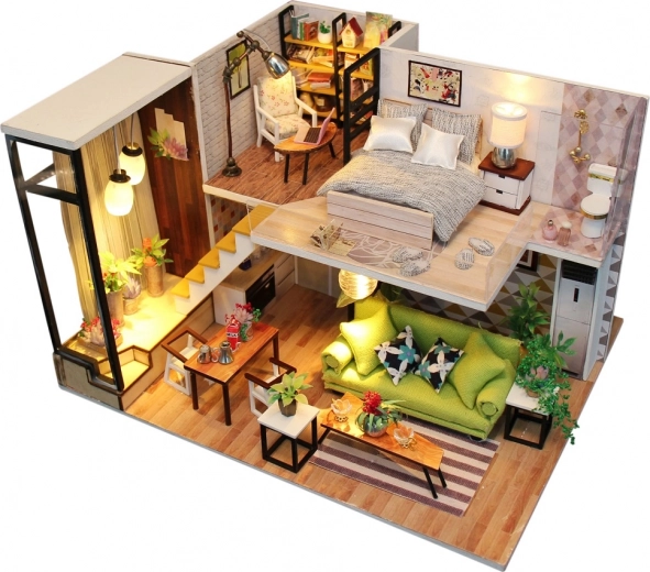 Miniaturhaus im romantischen skandinavischen Stil 2Kids Toys