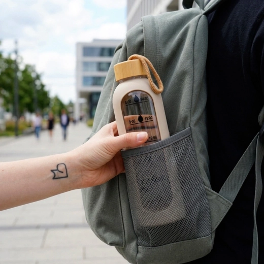 Praktisch für unterwegs – in den Rucksack und in die Seitentasche