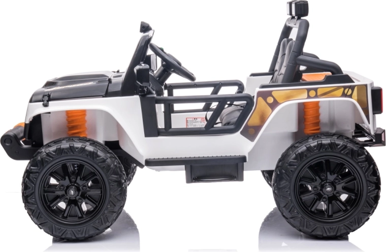 Elektrisches Kinderauto Jeep Monster – weiß, 24 V, 4x200 W