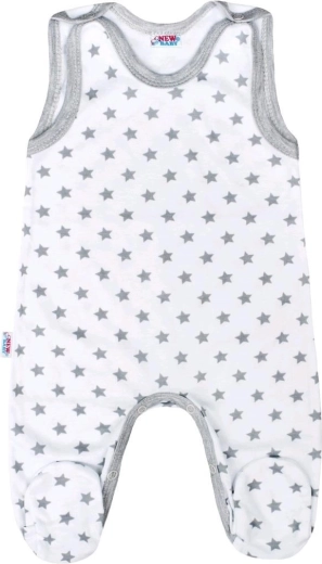 Baby-Strampler New Baby Classic II grau mit Sternchen 86 (12–18 m)