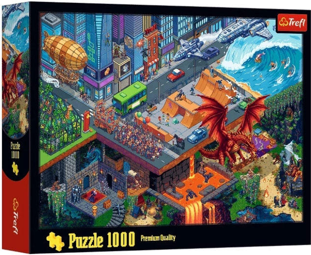 Puzzle mit 1000 Teilen – Pixelstadt