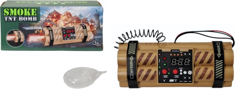 Interaktive Militärbombe mit Raucheffekt, Licht und Sound
