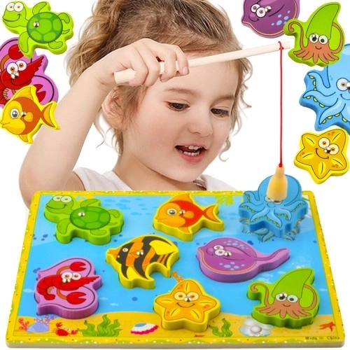 Holz-Magnet-Angel-Puzzle – Meerestiere