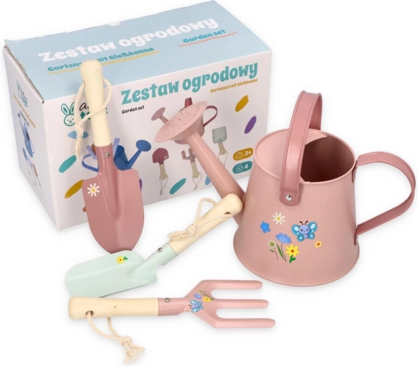 Rosa Set mit Gartengeräten Adam Toys - 1 Stück