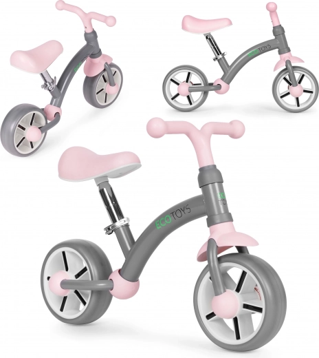 Laufrad ECOTOYS mit EVA-Rädern und verstellbarem Sattel, grau