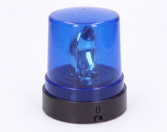 Blaue Warnleuchte mit Licht- und Soundeffekten