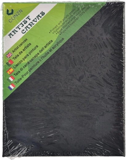 Schwarze Malerleinwand auf Holzkeilrahmen 18 × 24 cm