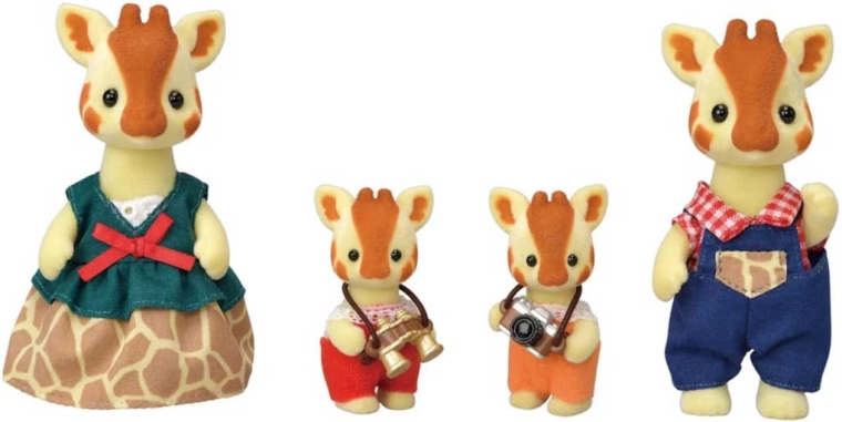 Vierköpfige Giraffenfamilie