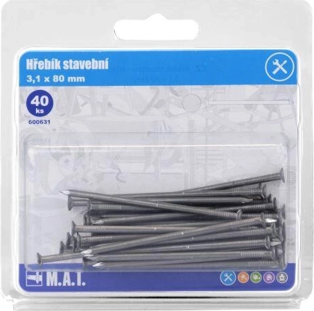 Bau-Nägel 80 × 3,1 mm, 40 Stk.