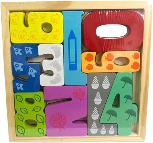 Holzpuzzle Ziffern 0–9