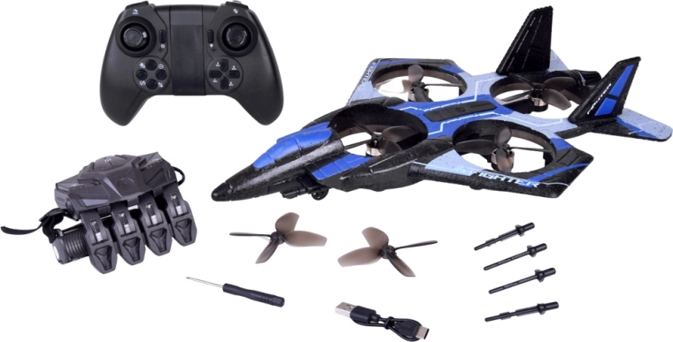 Zweifache Steuerung: Handschuh und klassischer Controller