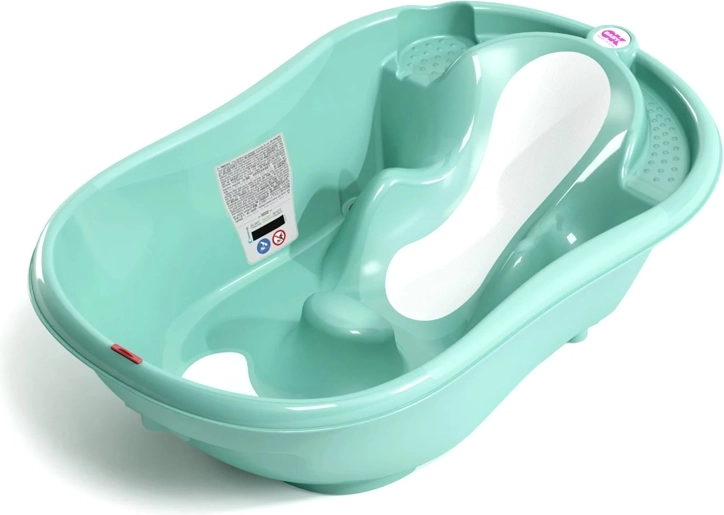 OK Baby mitwachsende rutschfeste Babybadewanne Onda Evolution 0–12 Monate, sky blue