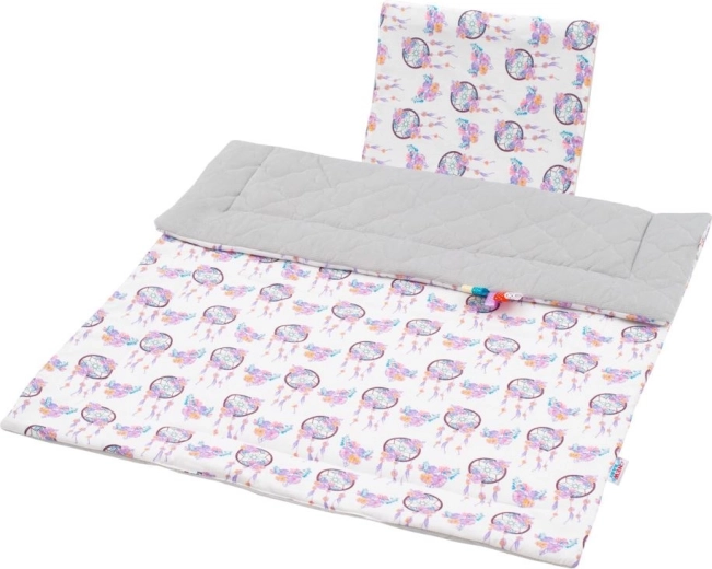 Beidseitiges Kinderwagen-Set aus Velvet New Baby – graues Traumfänger-Motiv