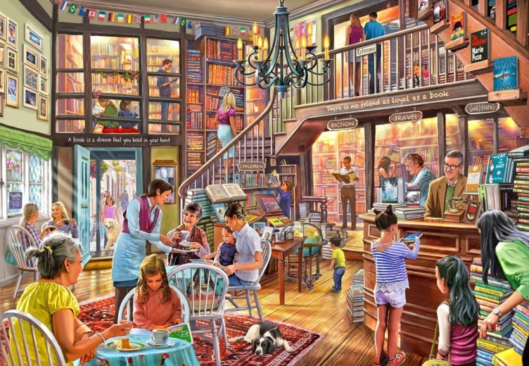 Puzzle Buchhandlung 1000 Teile BLUEBIRD