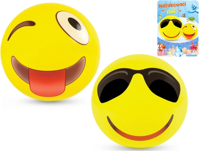 Aufblasbarer Smiley-Ball 50 cm – 1 Stück