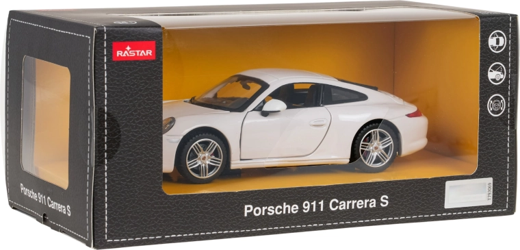 Metallmodell Porsche 911 im Maßstab 1:24, weiß, RASTAR