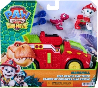Paw Patrol: Der Dino-Film – Marshalls Dino Rescue Feuerwehrfahrzeug mit Figuren und Geschossen