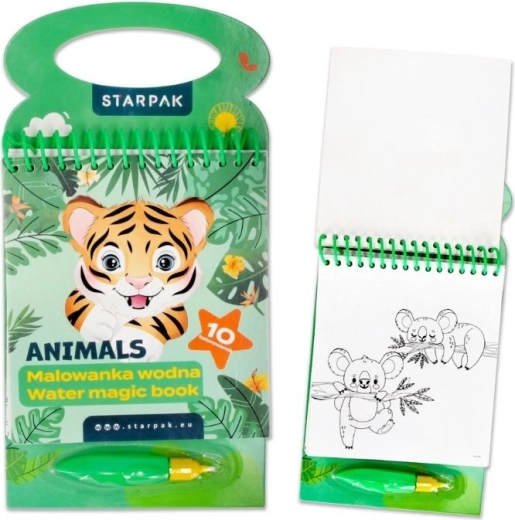 Wasser-Malbuch Tiere mit Wasserpinsel