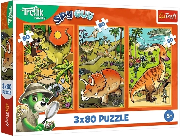 Puzzle Trefliki in der Welt der Dinosaurier 3 × 80 Teile